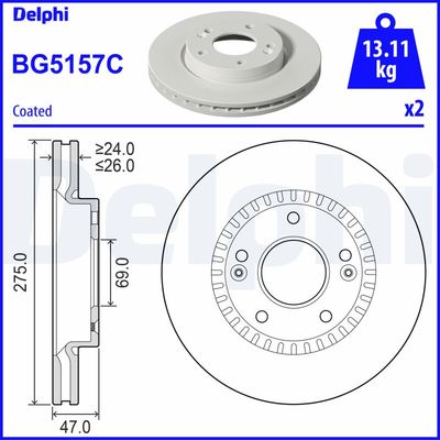 Bremžu diski DELPHI BG5157C