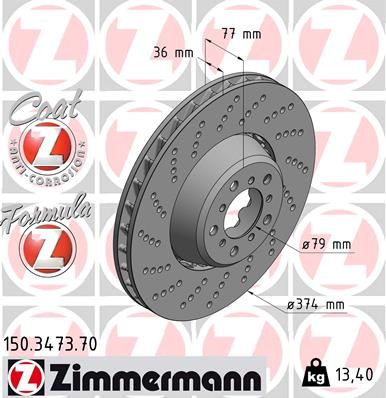 Bremžu diski ZIMMERMANN 150.3473.70
