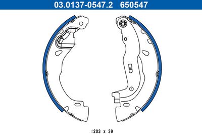 Комплект тормозных колодок ATE 03.0137-0547.2