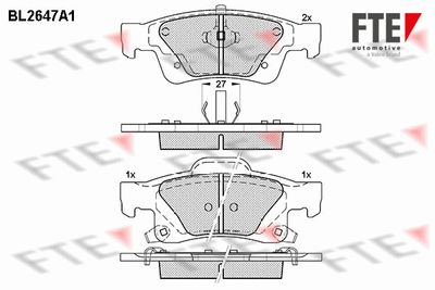 Bremžu uzliku kompl., Disku bremzes FTE 9011037