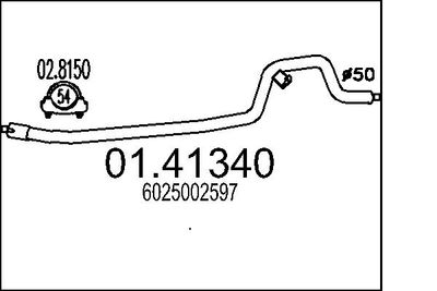 Труба выхлопного газа MTS 01.41340