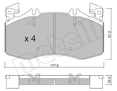 Комплект тормозных колодок, дисковый тормоз METELLI 22-1270-0