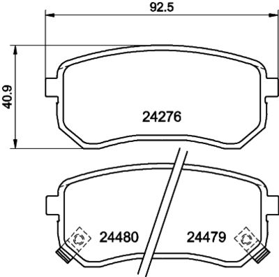 HELLA PAGID 8DB355006581 Bremžu uzliku kompl