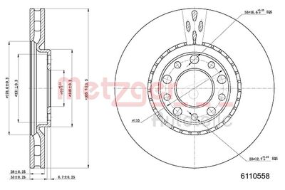 Тормозной диск METZGER 6110558