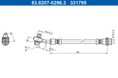 Тормозной шланг ATE 83.8207-0296.3