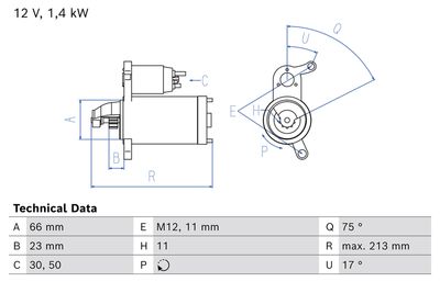 Стартер BOSCH 0 986 027 500