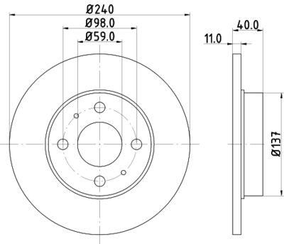 Bremžu diski HELLA PAGID 8DD 355 103-151