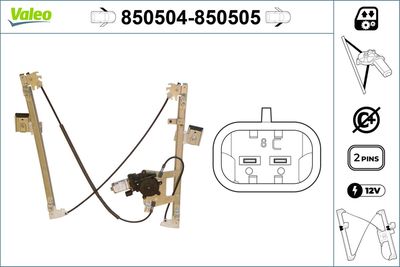 Stikla pacelšanas mehānisms VALEO 850504
