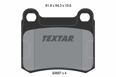 Комплект тормозных колодок, дисковый тормоз TEXTAR 2068703