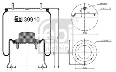 Pneimoatsperes spilvens, Pneimopiekare FEBI BILSTEIN 39910