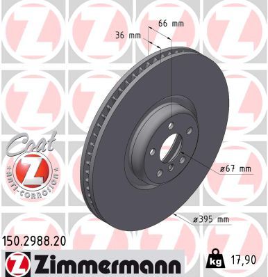 Тормозной диск ZIMMERMANN 150.2988.20