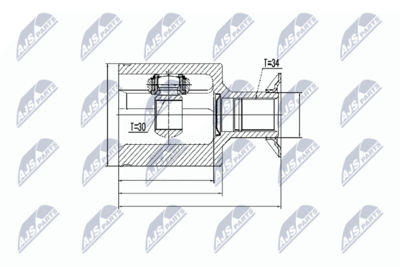Шарнирный комплект, приводной вал NTY NPW-ME-024
