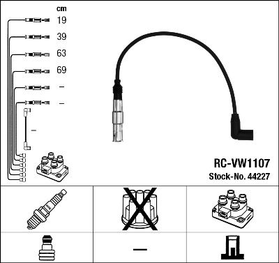 Augstsprieguma vadu komplekts NGK 44227