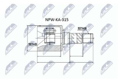 Шарнирный комплект, приводной вал NTY NPW-KA-315
