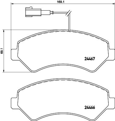 Bremžu uzliku kompl., Disku bremzes HELLA PAGID 8DB 355 019-901
