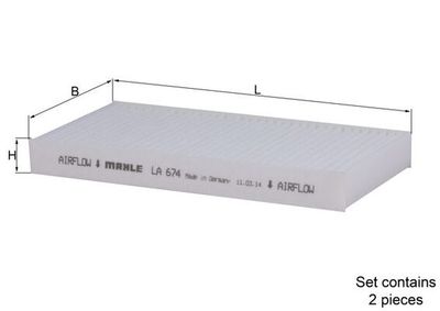 Filtrs, Salona telpas gaiss KNECHT LA 674/S