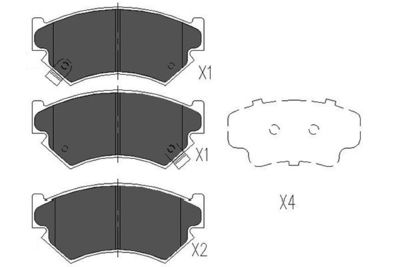 Bremžu uzliku kompl., Disku bremzes KAVO PARTS KBP-8011