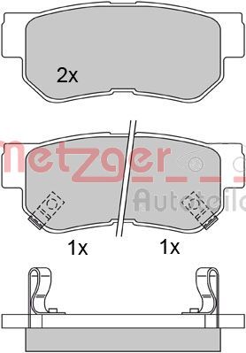 Bremžu uzliku kompl., Disku bremzes METZGER 1170119