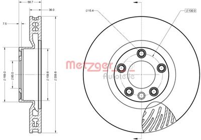 Тормозной диск METZGER 6110853