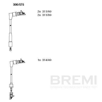 Комплект проводов зажигания BREMI 300/575