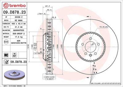 Bremžu diski BREMBO 09.D878.23