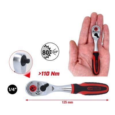 Uzgriežņu atslēga ar pārslēdzamu sprūdmehānismu KS TOOLS 935.1490