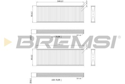 Фильтр, воздух во внутренном пространстве BREMSI FC0970