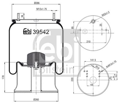 Pneimoatsperes spilvens, Pneimopiekare FEBI BILSTEIN 39542