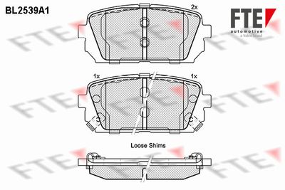 Bremžu uzliku kompl., Disku bremzes FTE 9011039