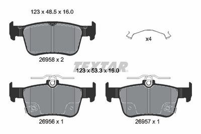 Bremžu uzliku kompl., Disku bremzes TEXTAR 2695801
