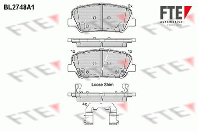 Bremžu uzliku kompl., Disku bremzes FTE 9011052