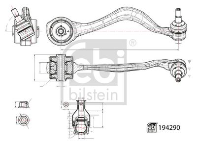 Neatkarīgās balstiekārtas svira, Riteņa piekare FEBI BILSTEIN 194290