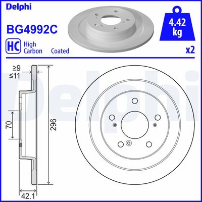 Тормозной диск DELPHI BG4992C