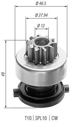 Ведущая шестерня, стартер MAGNETI MARELLI 940113020447