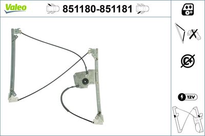 Stikla pacelšanas mehānisms VALEO 851180