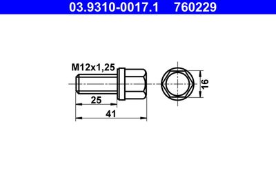Затяжной болт, прибор для развальцовки ATE 03.9310-0017.1