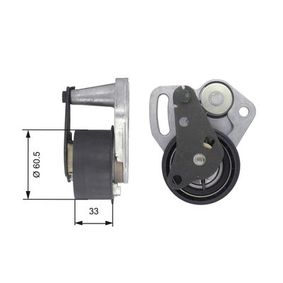 Натяжной ролик, ремень ГРМ GATES T43107