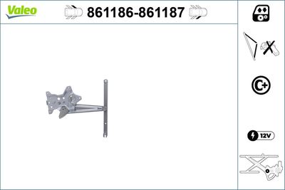 Stikla pacelšanas mehānisms VALEO 861186