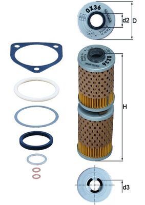 MAHLE OX36D Eļļas filtrs
