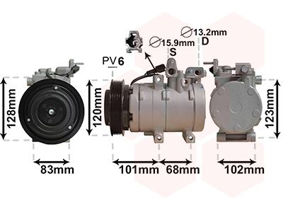 Компрессор, кондиционер VAN WEZEL 8200K123