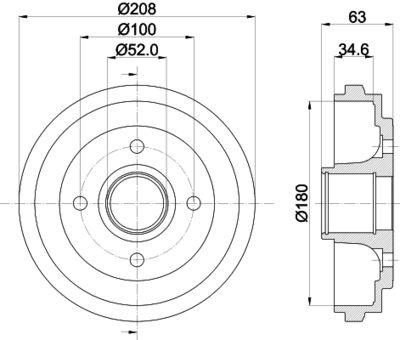 Bremžu trumulis HELLA PAGID 8DT 355 300-381