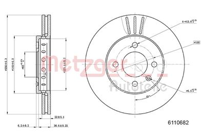 Тормозной диск METZGER 6110682