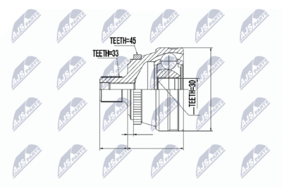 Шарнирный комплект, приводной вал NTY NPZ-AU-021