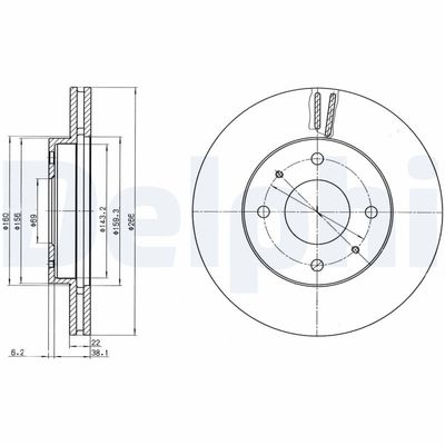 Bremžu diski DELPHI BG4537C