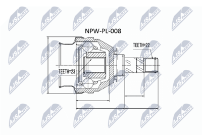 Шарнирный комплект, приводной вал NTY NPW-PL-008