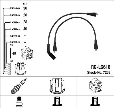 Augstsprieguma vadu komplekts NGK 7208