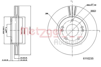 Тормозной диск METZGER 6110235