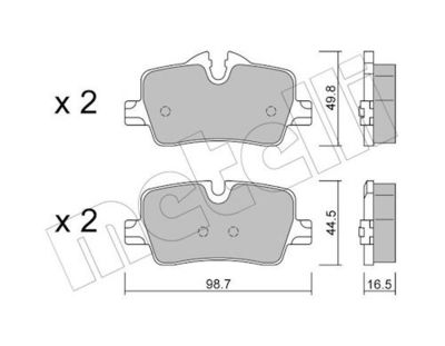 Комплект тормозных колодок, дисковый тормоз METELLI 22-1264-0