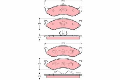 Bremžu uzliku kompl., Disku bremzes TRW GDB4104