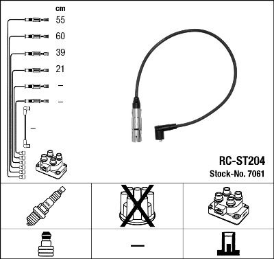 Augstsprieguma vadu komplekts NGK 7061